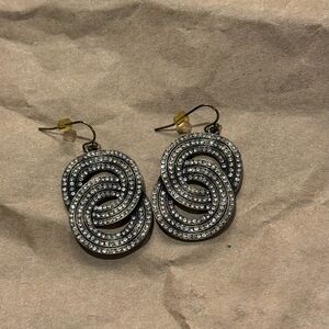 Elegant Bronze and Black Interlocking Earrings